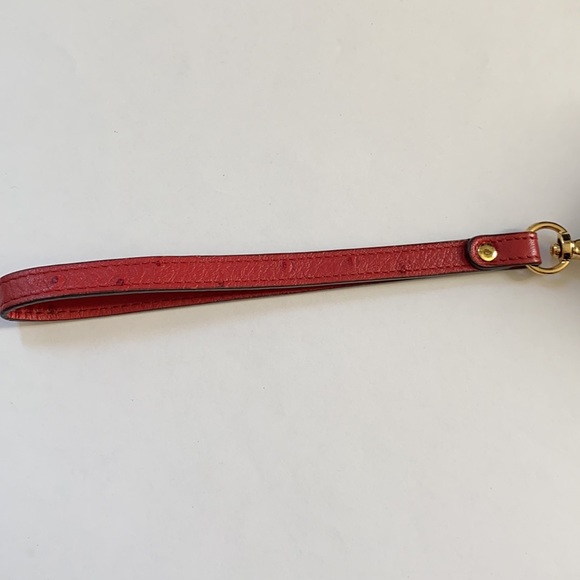 Michael Kors Red Ostrich Print Leather Wristlet Wallet - Picture 6 of 11